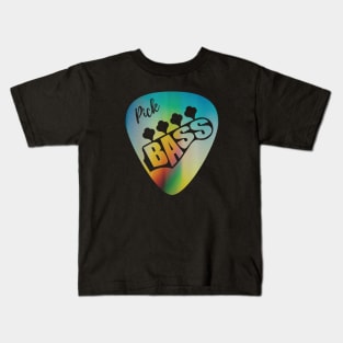 Pick Bass Guitar Colorful Theme Kids T-Shirt